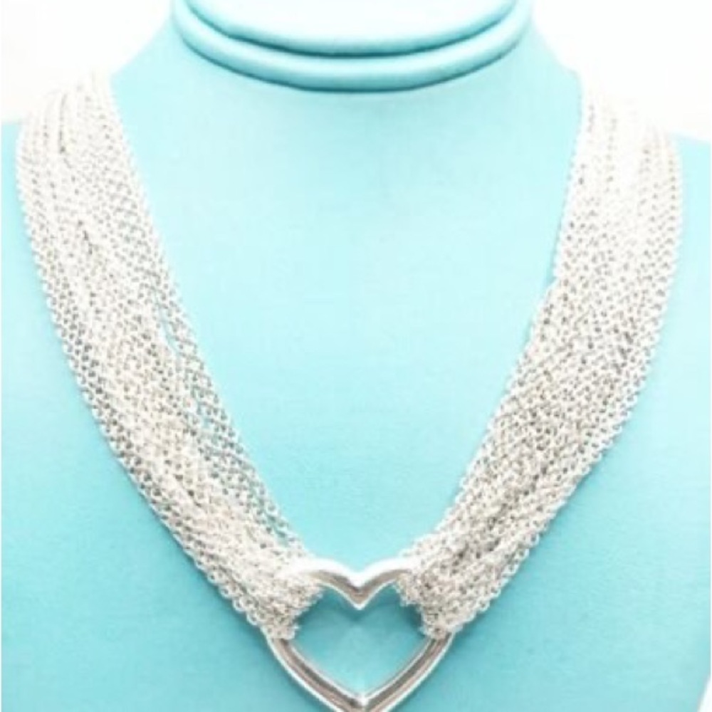 Tiffany & Co. Sterling Silver Heart Multi Chain Necklace - Picture 2 of 15